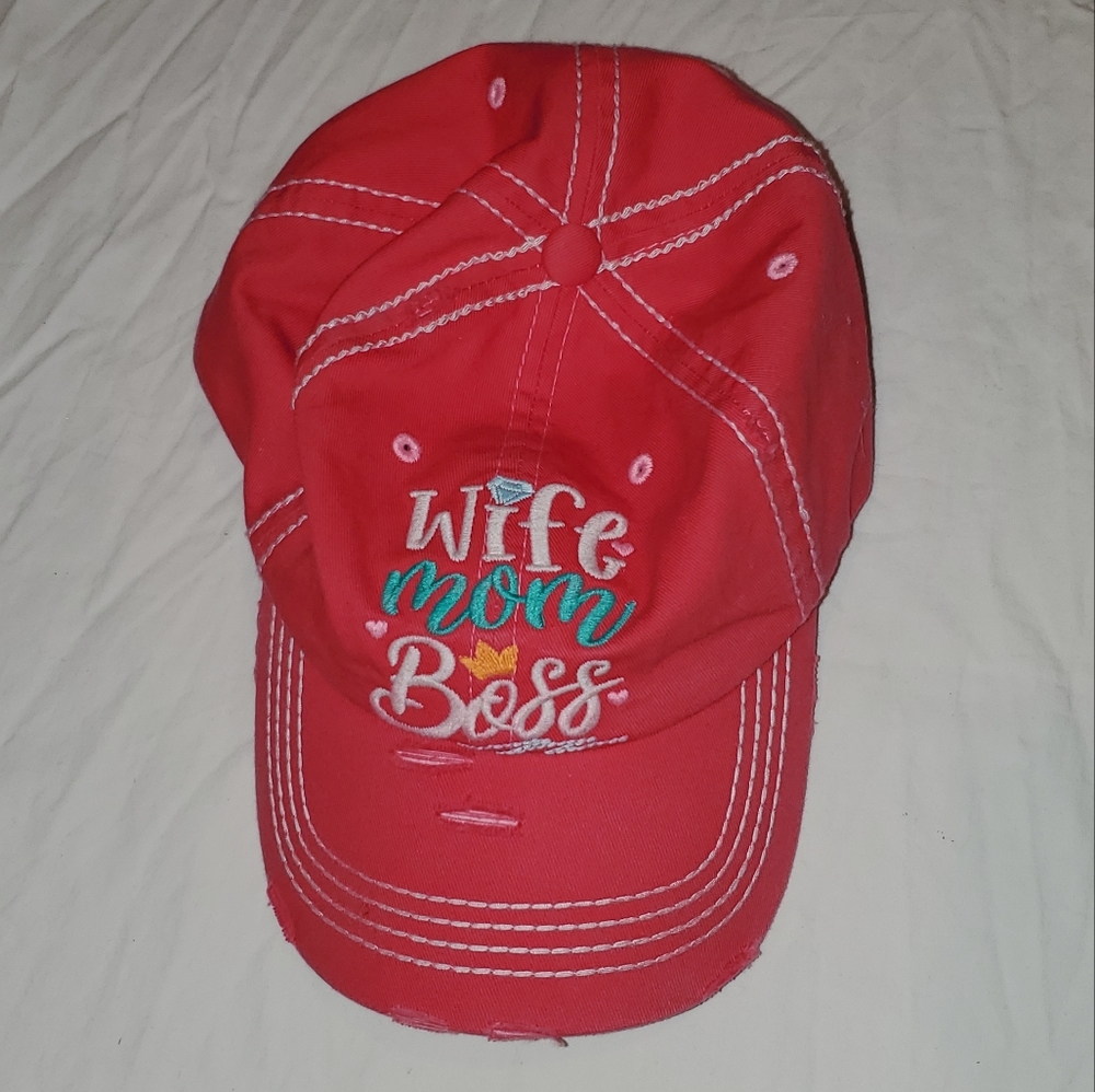 Wife Mom Boss baseball hat.